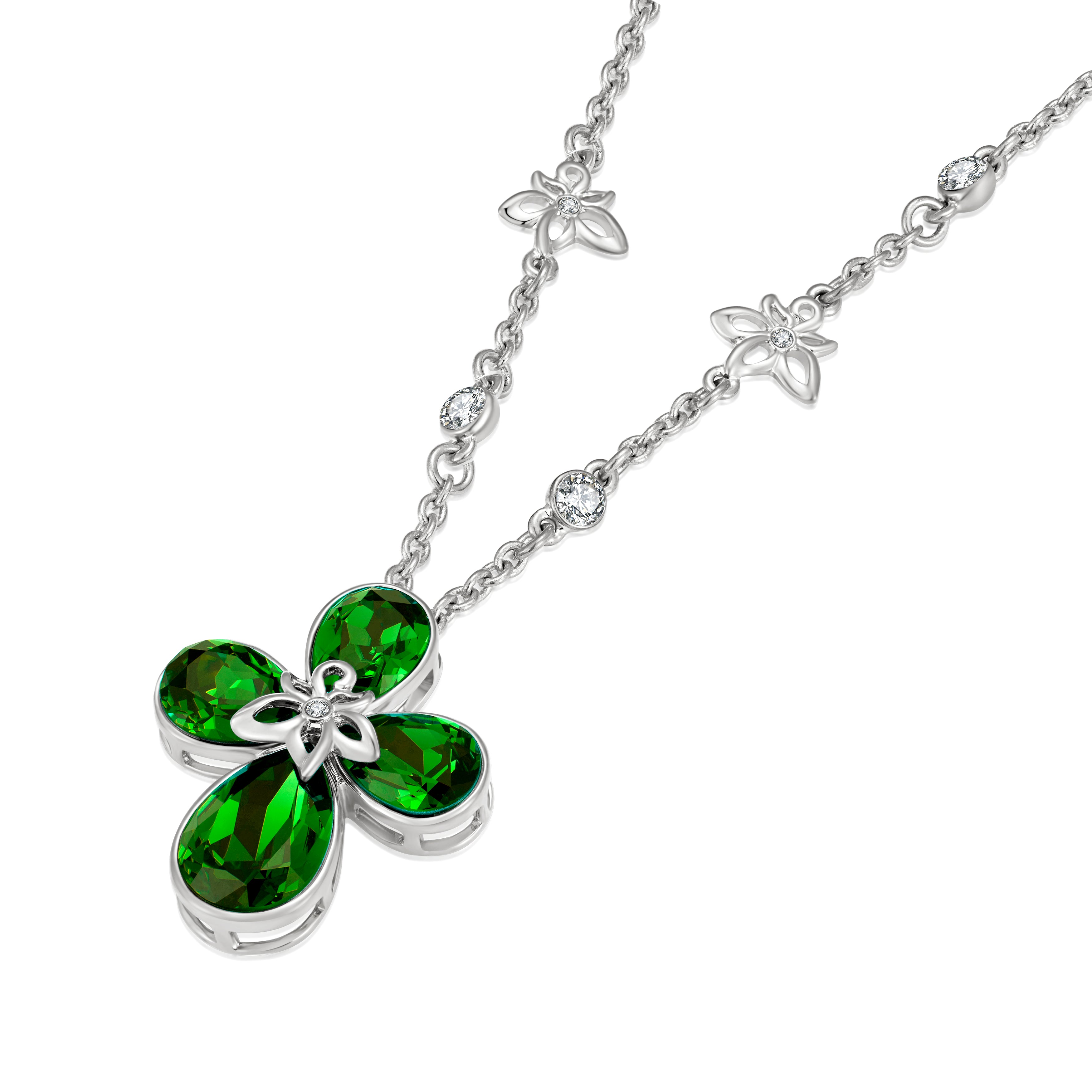 VICACCI White gold Four Leaf Clover Necklace