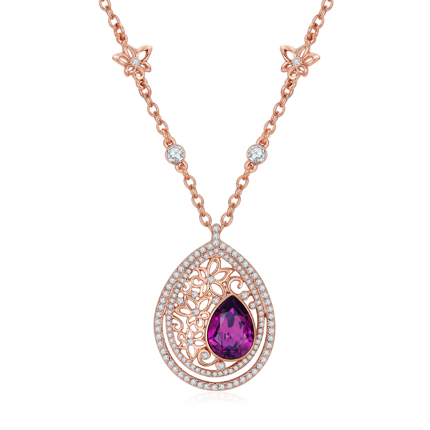 Purple Vicacci Drop-shaped necklace
